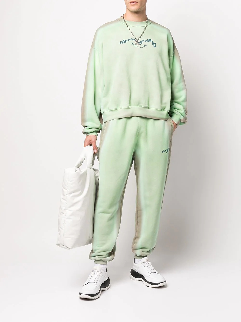 acid-wash drawstring track pants - 2