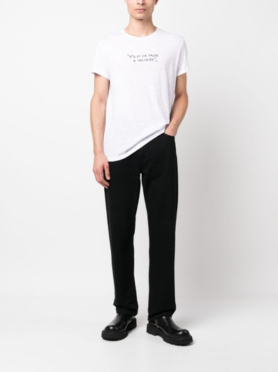 Zadig & Voltaire Toby slogan-embroidered T-shirt outlook