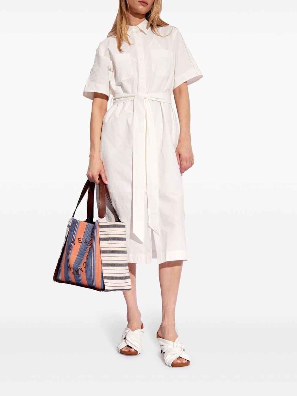 belted cotton shirtdress - 2
