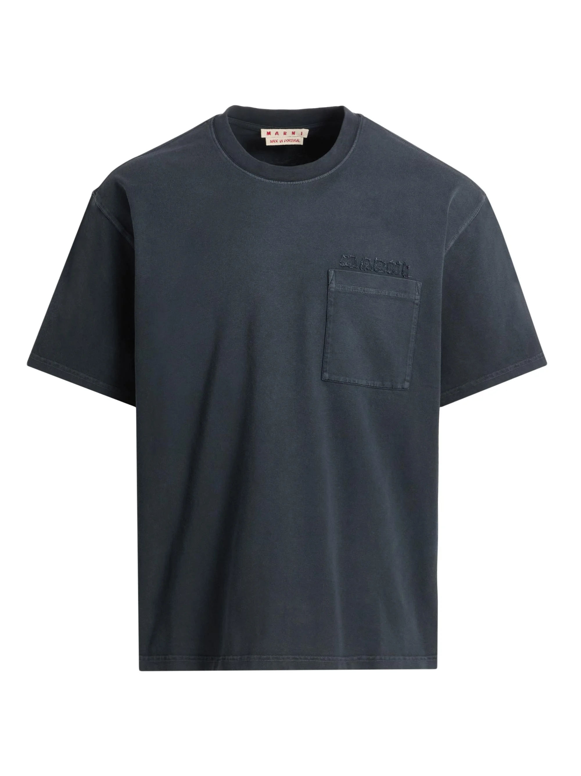 Men's Garment-Dyed Cotton Crewneck T-Shirt - Black - 1