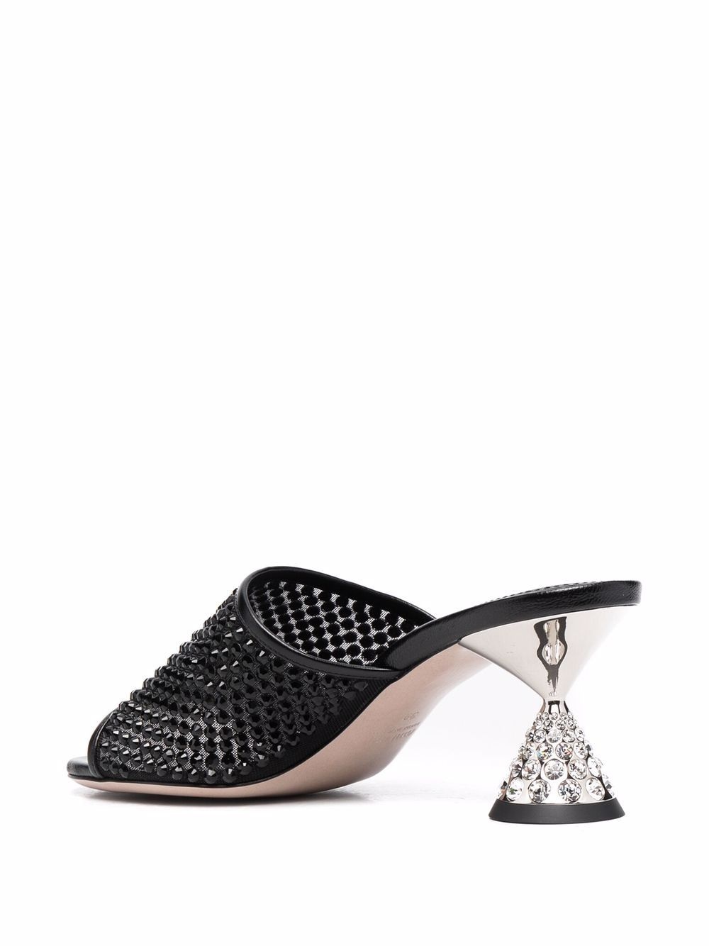 crystal-embellished leather sandals - 3