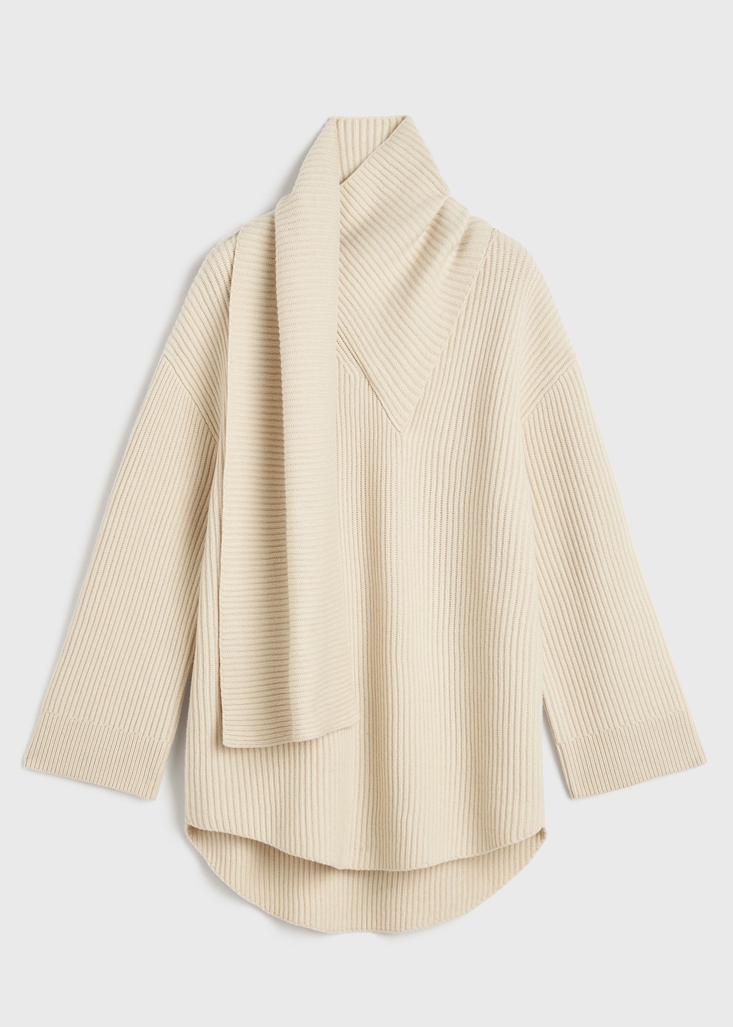 Long scarf knit off-white - 1