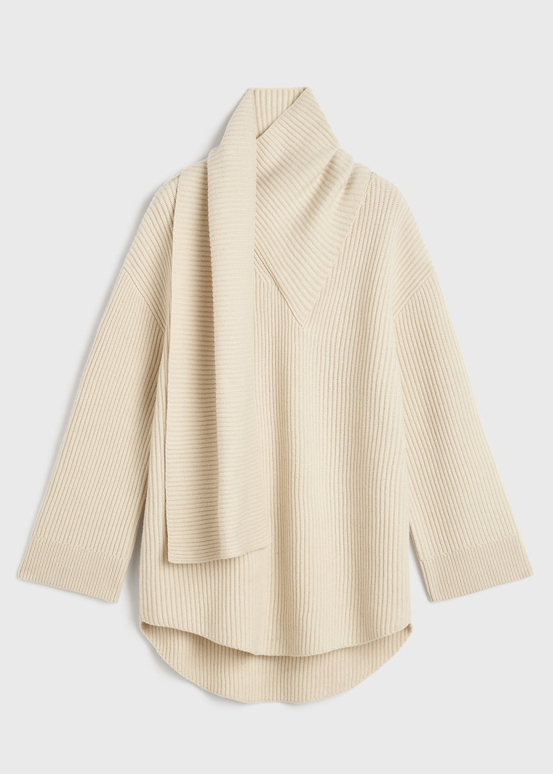 Long scarf knit off-white 1