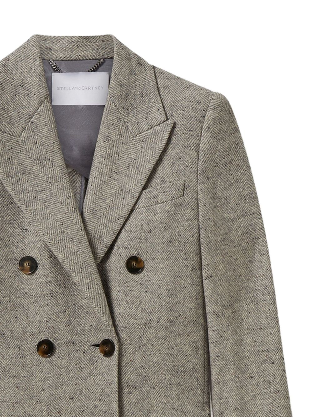 double-breasted tweed-pattern coat - 2