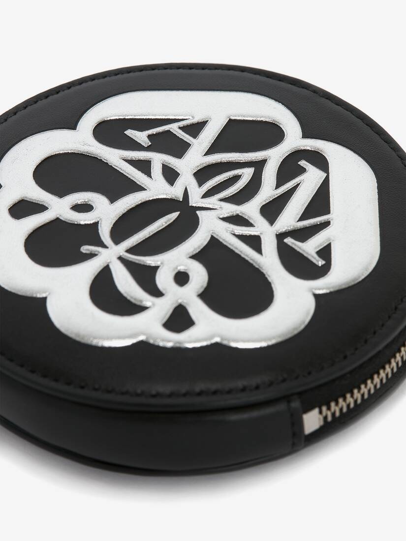 Curve Zip Coin Purse in Black/silver - 5