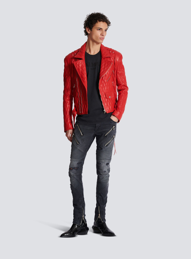 Biker jeans in faded denim 3