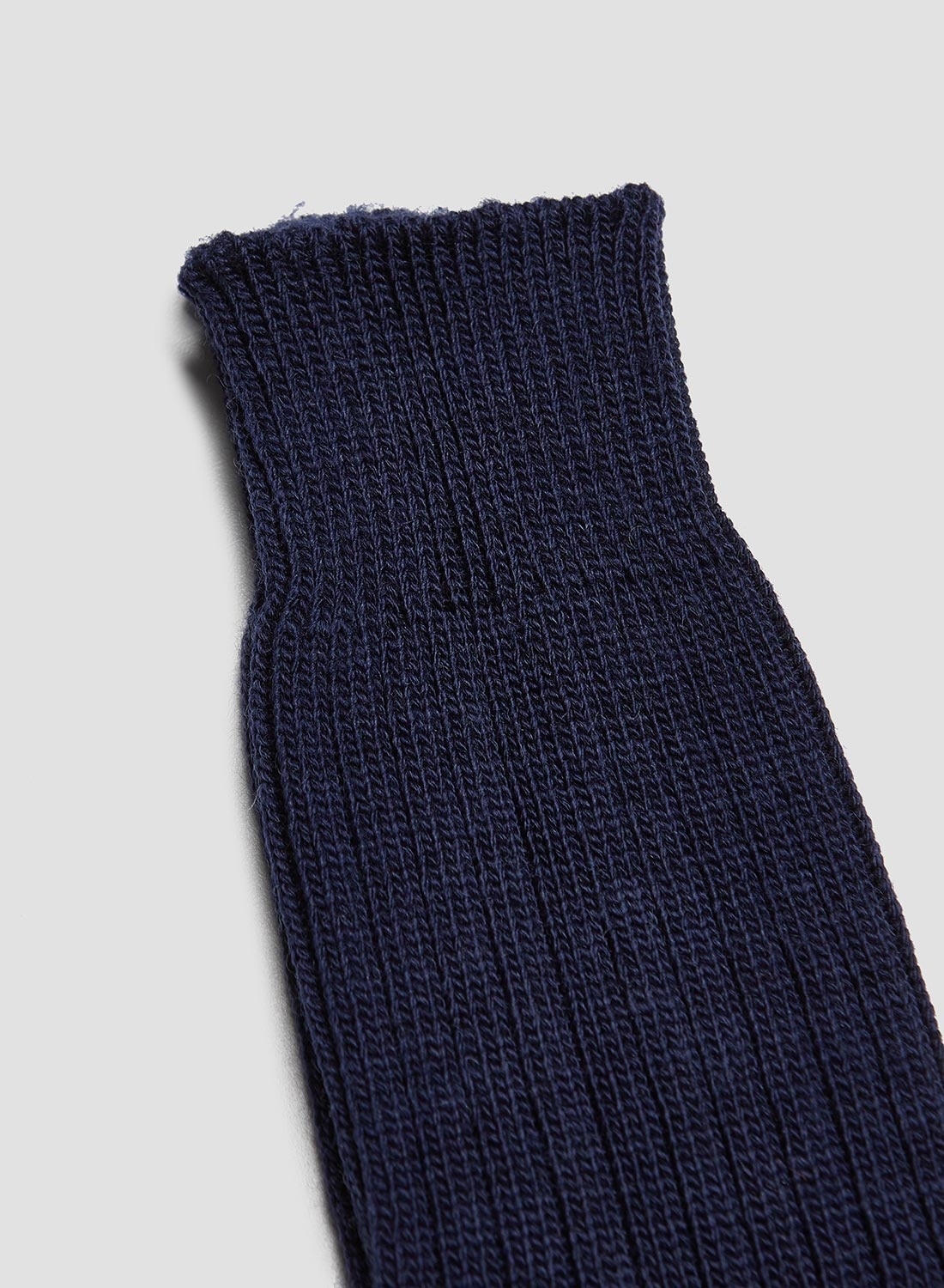 Ribbed Wool Crew Sock in Navy - 2