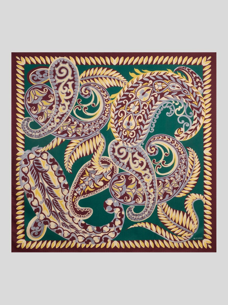 FLORAL PAISLEY SILK SCARF 1