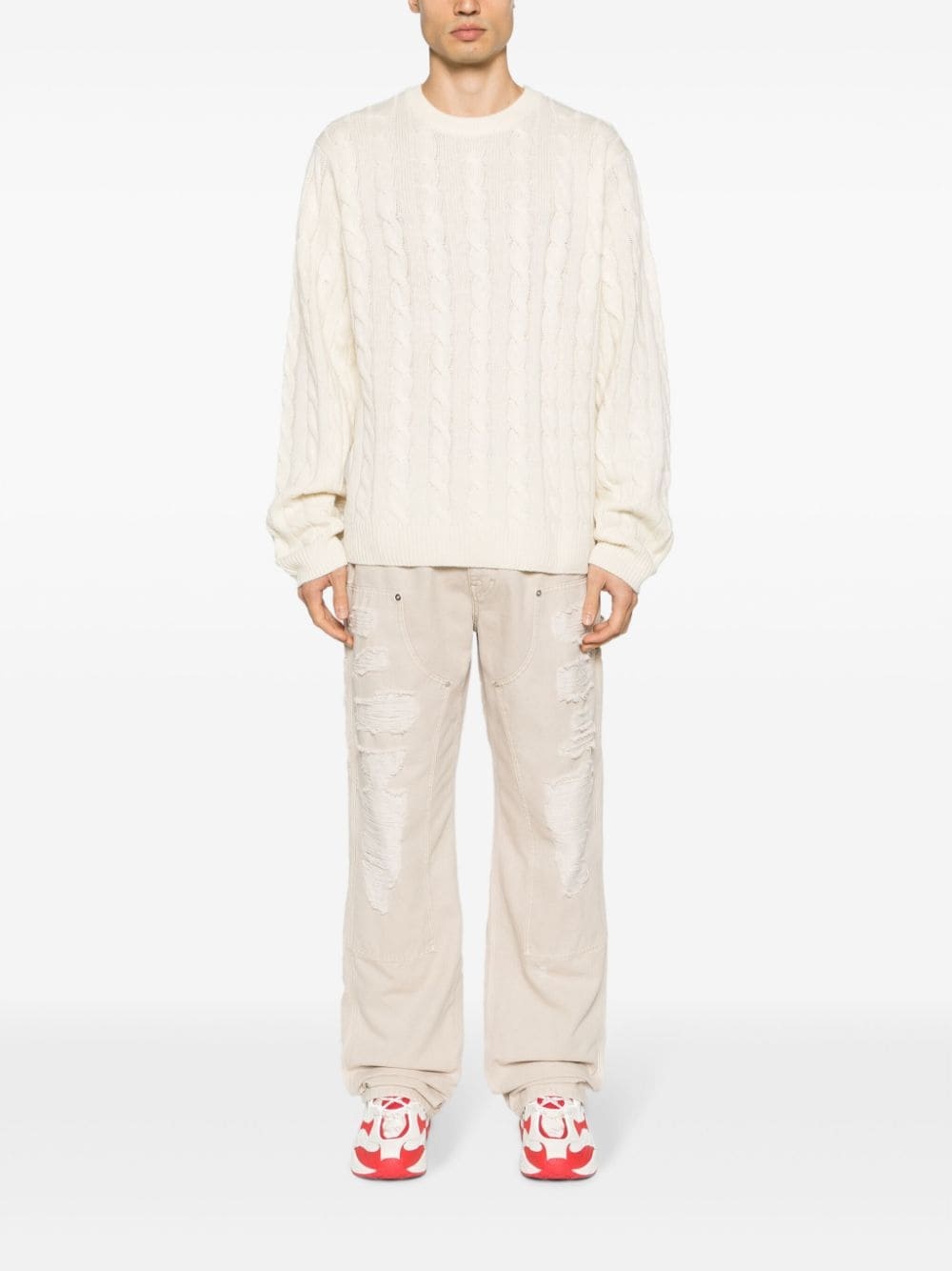 Destroyed canvas ripped carpenter trousers - 2