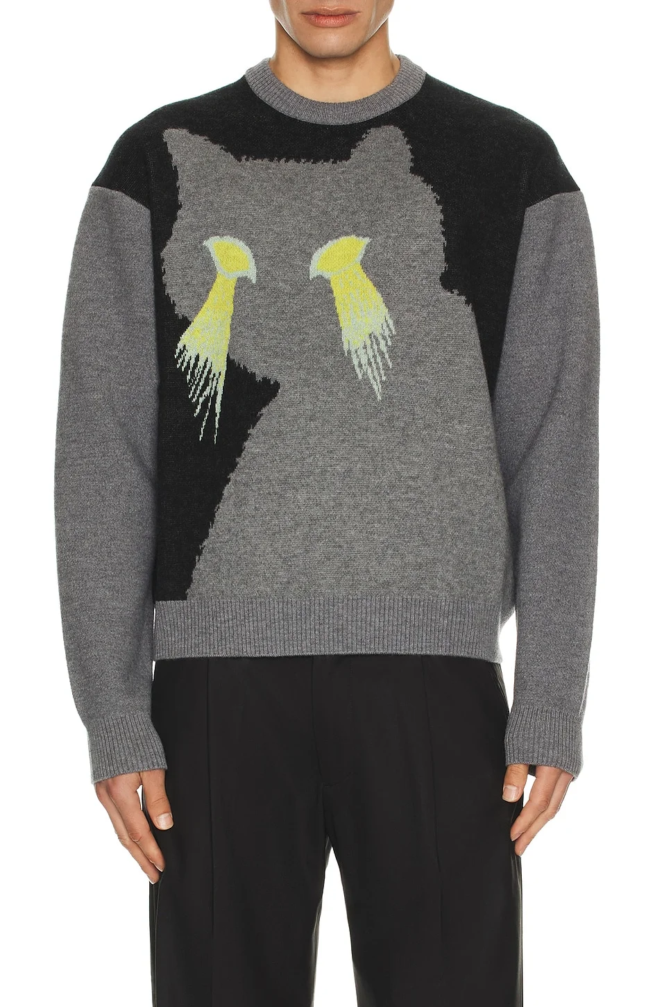 Cat Jacquard Knit Pullover - 1