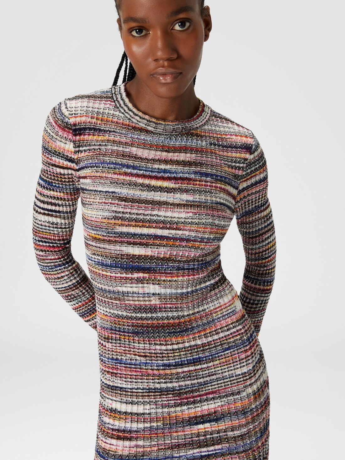 Ribbed wool and viscose slub mini-dress - 4