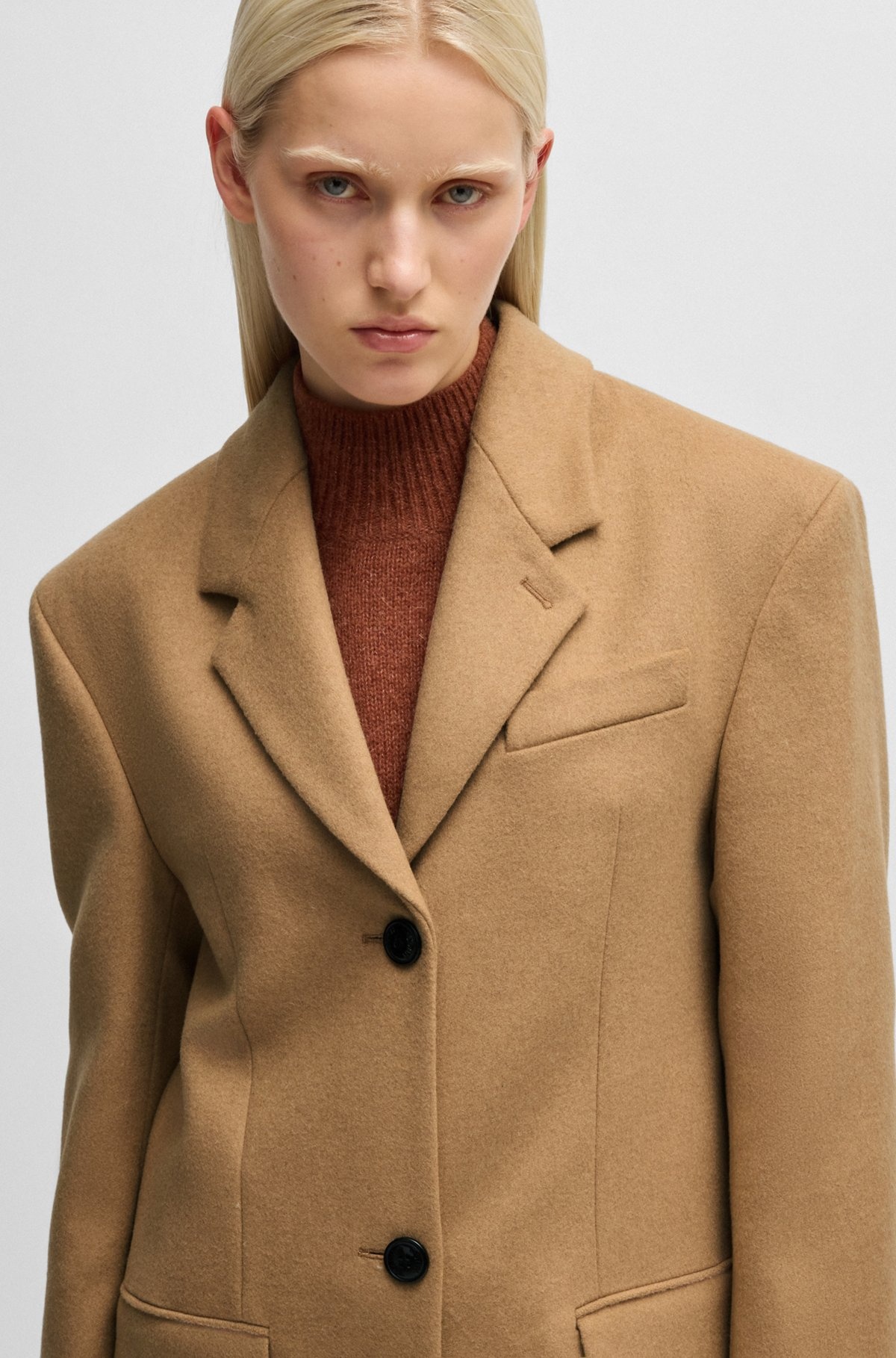 OVERSIZE-FIT COAT WITH SIGNATURE LINING IN WOOL - 5