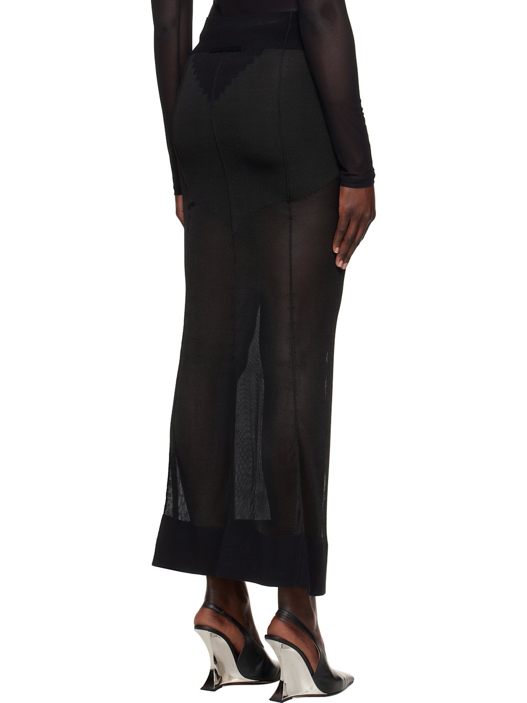 Black 'The Logo Knit' Maxi Skirt - 3