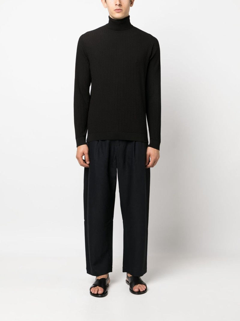 GIORGIO ARMANI roll-neck intarsia-knit jumper outlook