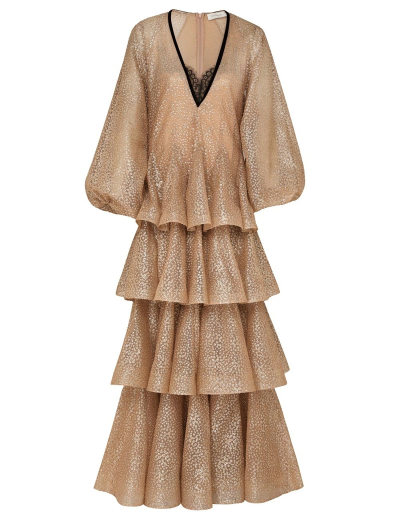 Zimmermann PAVILION GLITTER GOWN - 1370DF243CHP | REVERSIBLE