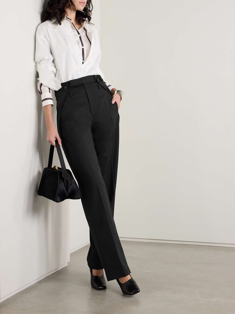 BETTTER Wool-twill straight-leg pants Black outlook