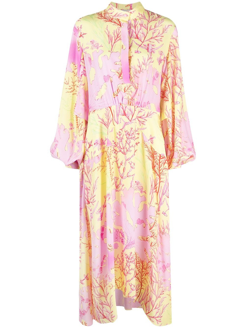coral-print maxi-dress 1