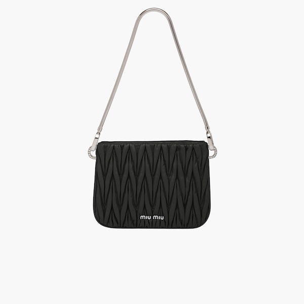 Miu Sassy matelassé nappa leather handbag - 3