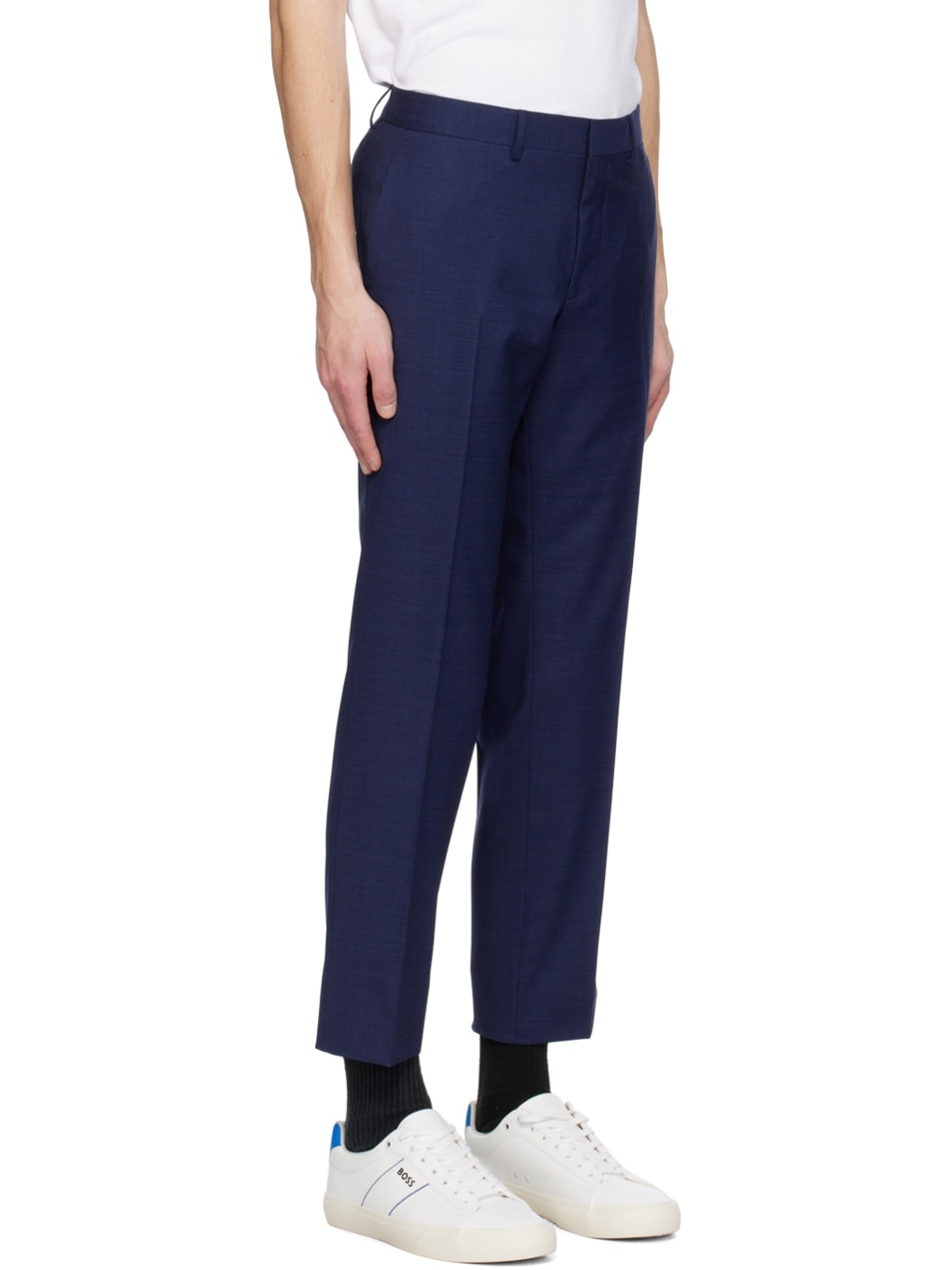 Navy Notched Lapel Suit - 4