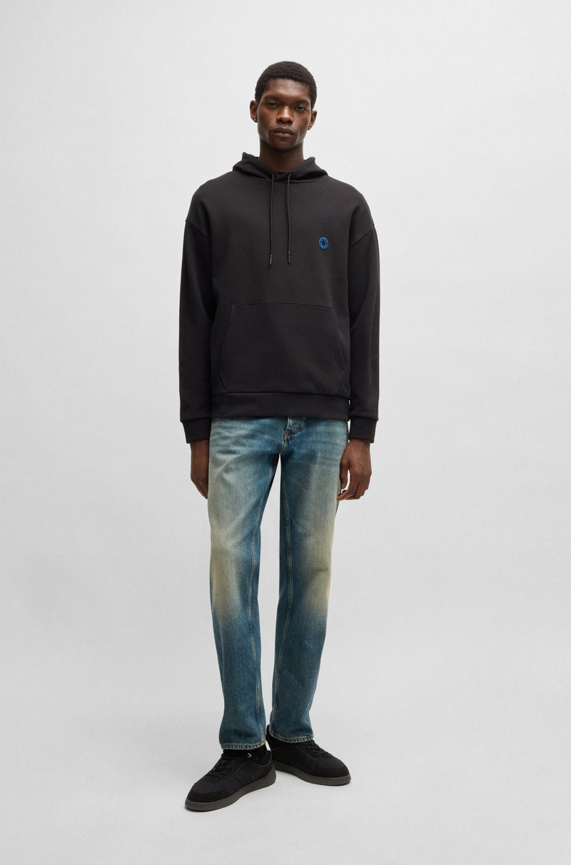 HUGO COTTON-TERRY HOODIE WITH HAPPY HUGO LOGO outlook
