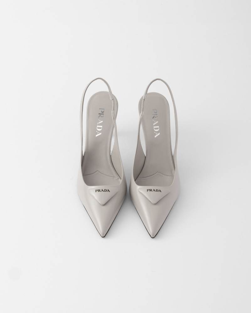 Brushed leather slingback pumps 3