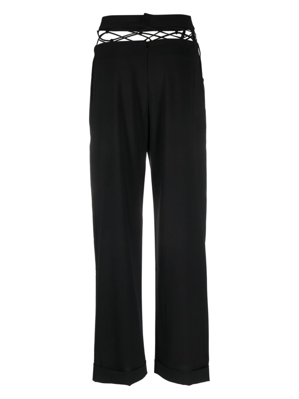 cut-out wool trousers - 2