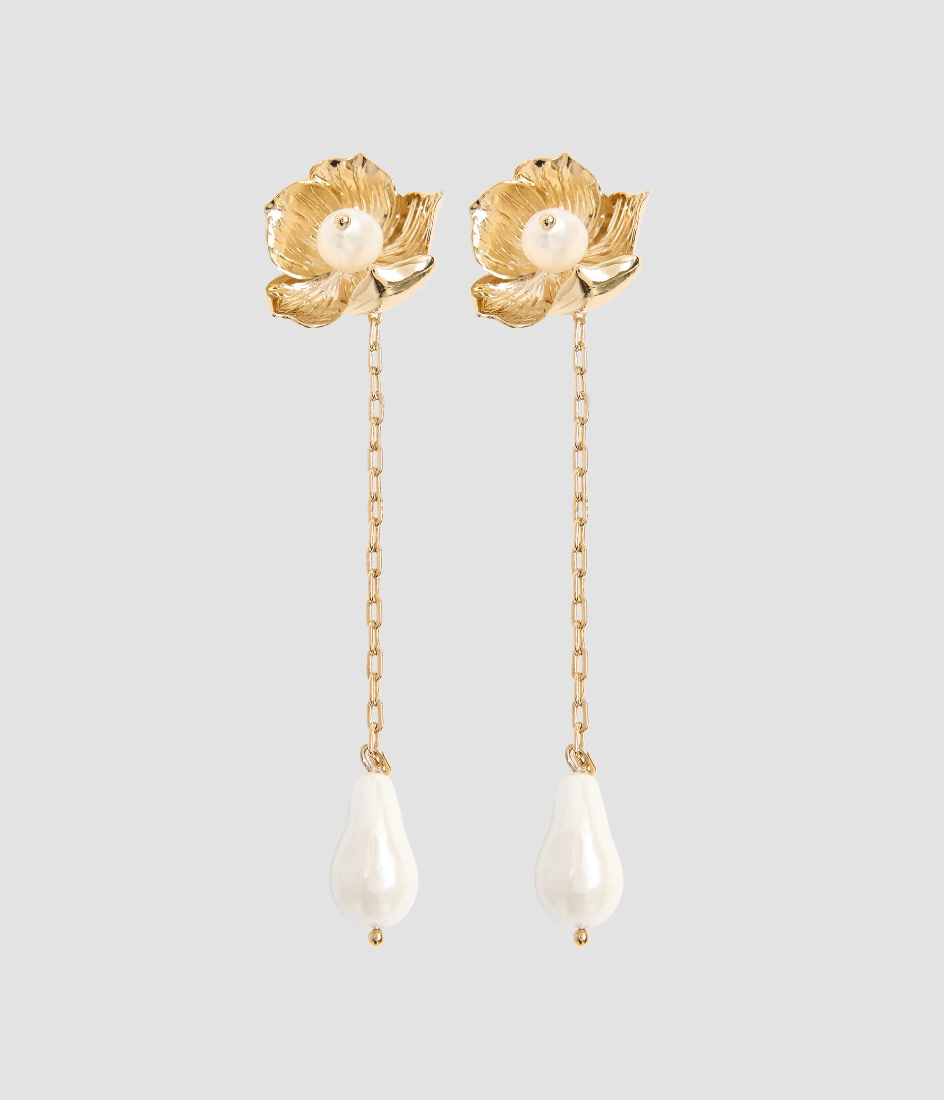 FLORAL PEARL LONG EARRING - 1