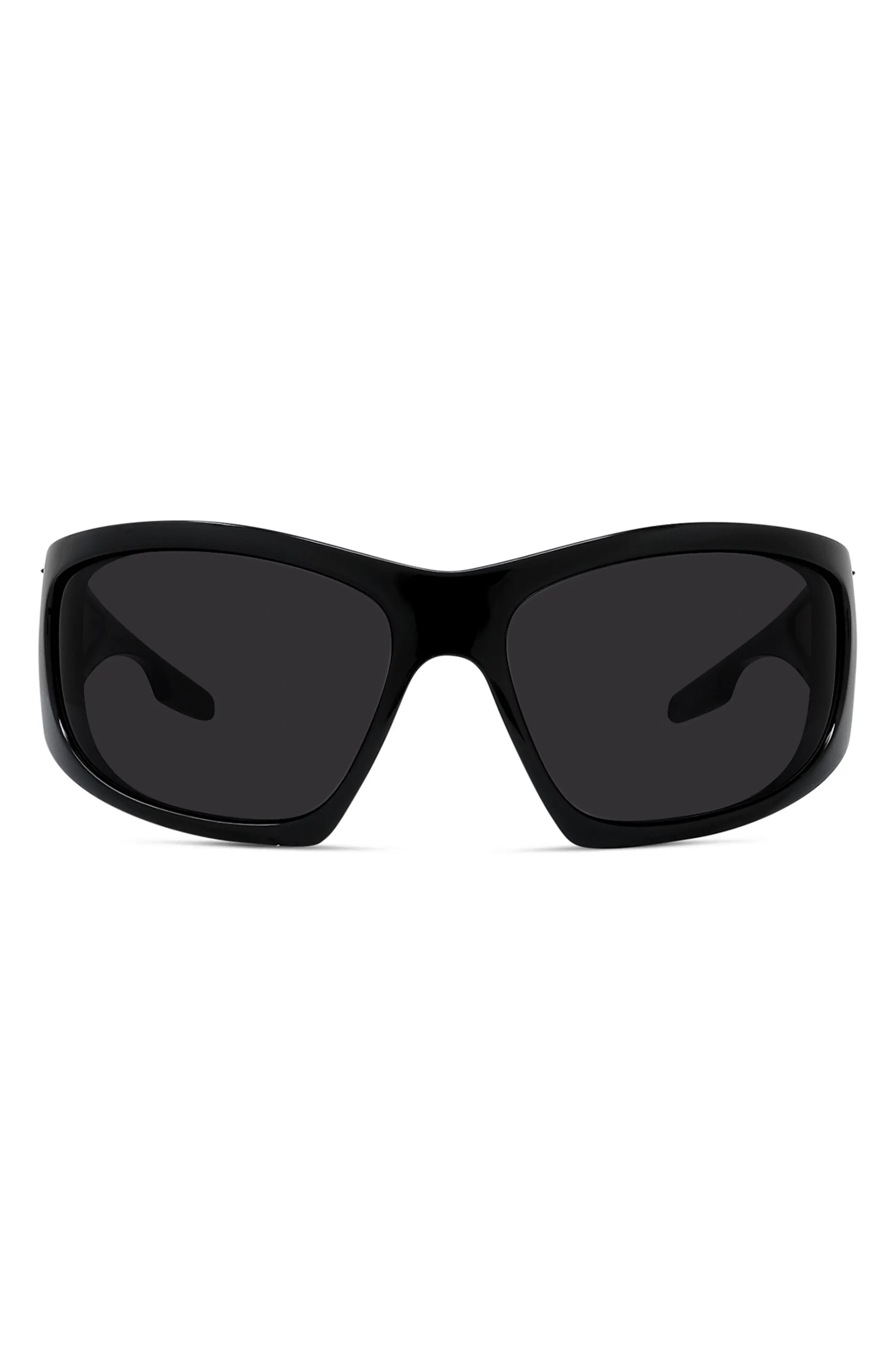 Givcut 67mm Oversize Geometric Sunglasses in Shiny Black /Smoke - 1