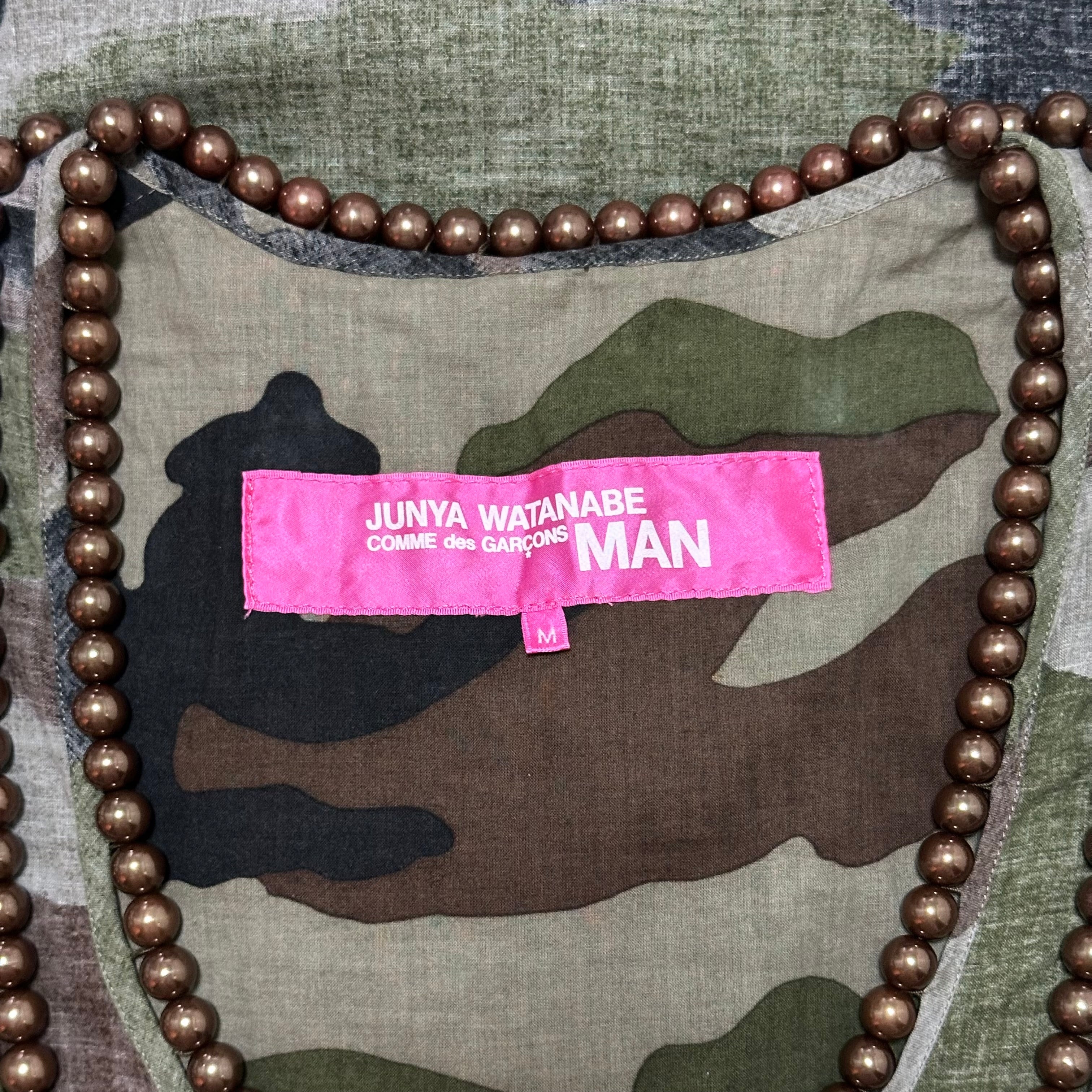 JUNYA WATANABE MAN Pearl Embellished Camouflage Print Midi Dress - 6