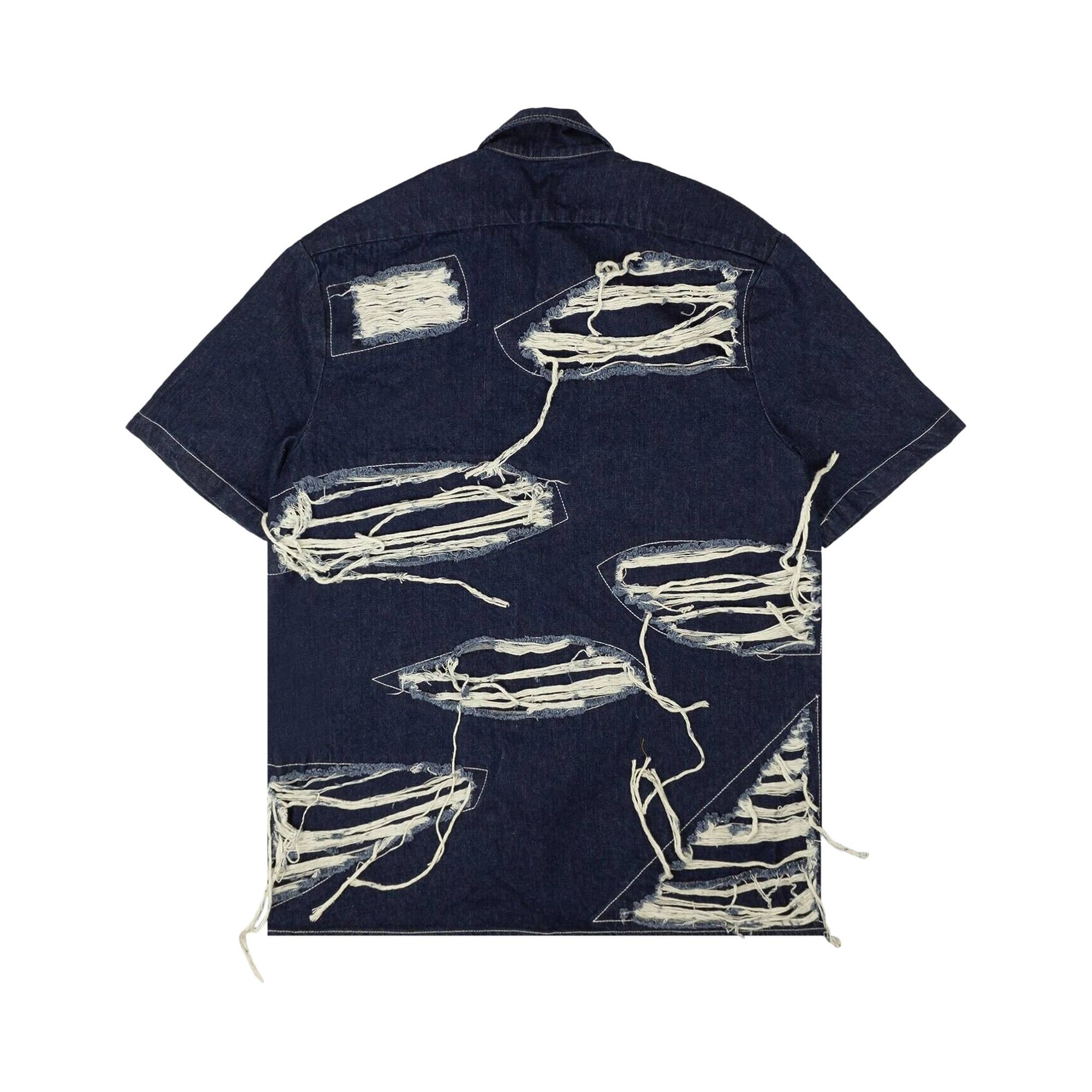 Who Decides War Distressed Work Shirt 'Blue' - 2