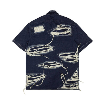 WHO DECIDES WAR Who Decides War Distressed Work Shirt 'Blue' outlook