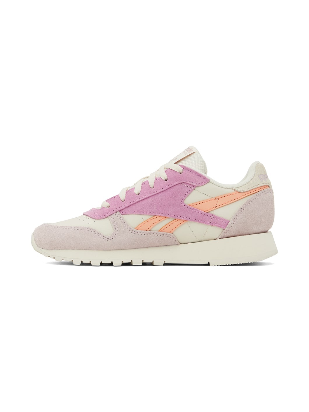 Off-White & Pink Classic Leather Sneakers - 3