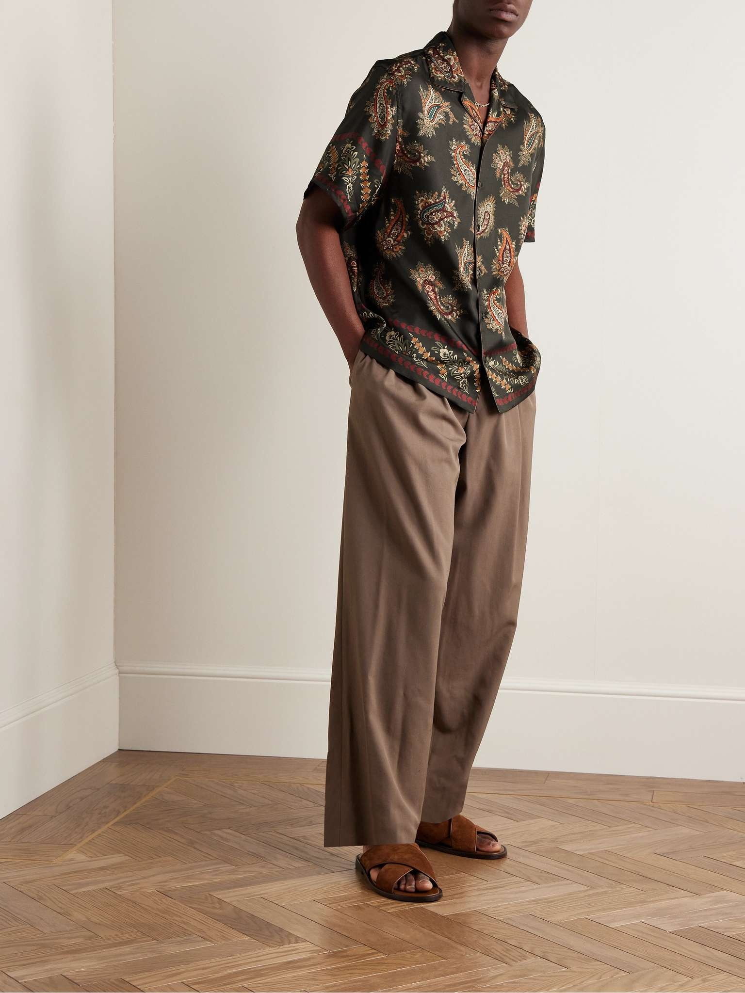 Camp-Collar Paisley-Print Silk-Twill Shirt - 2