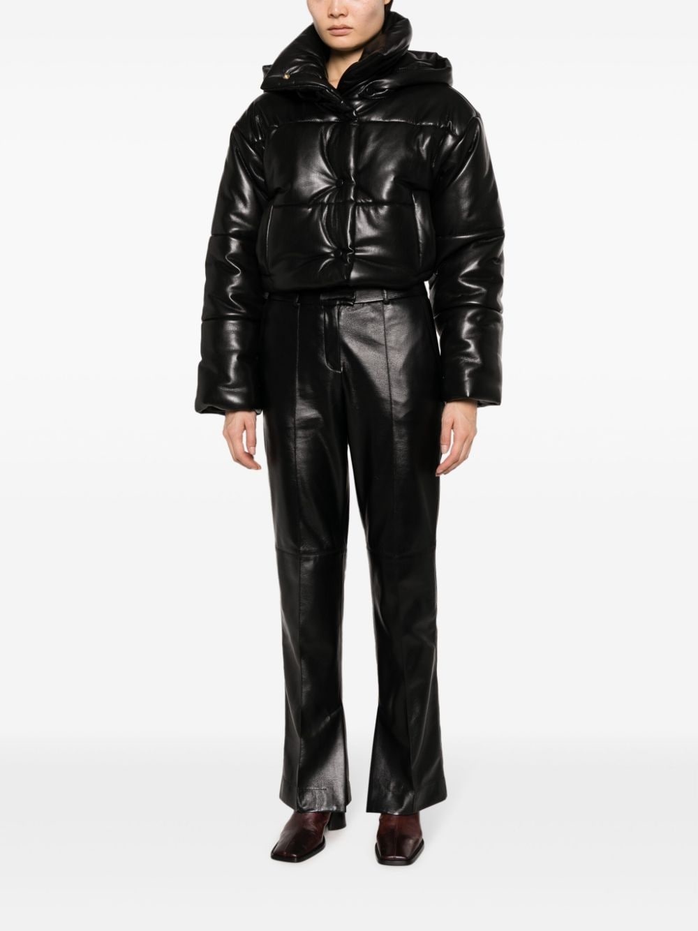 hooded cropped puffer jacket - 2