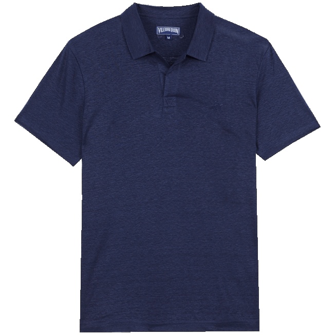 Men Linen Jersey Polo Shirt Solid - 1