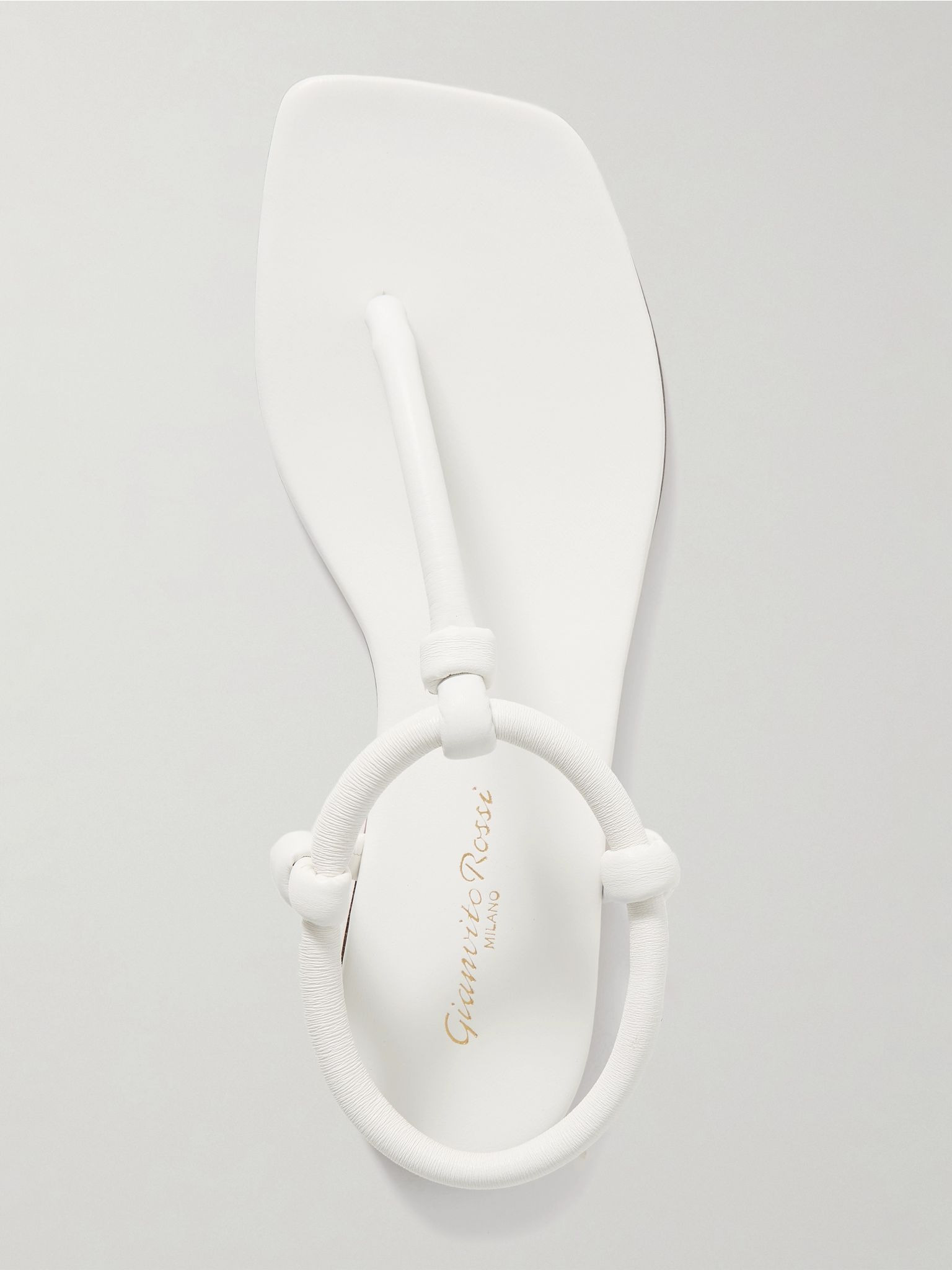 Juno Thong knotted leather sandals White - 5