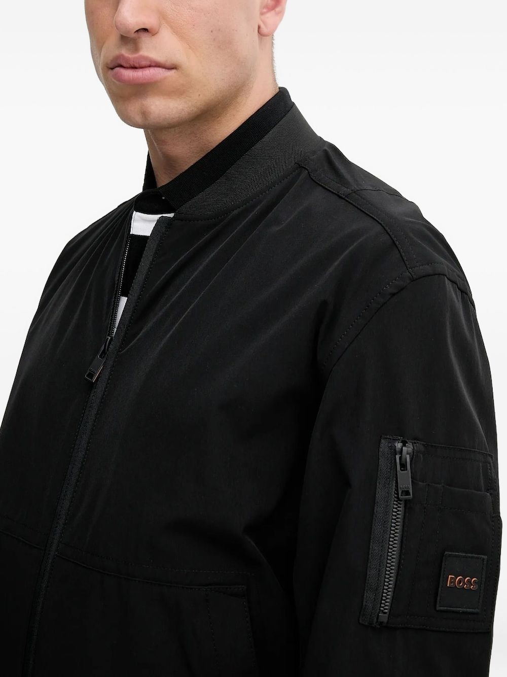 zip-fastening bomber jacket - 4