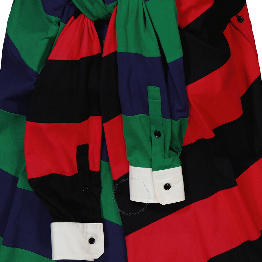 Burberry Striped Cotton Reconstructed Rugby Shirt Dress, Size One Size - 7