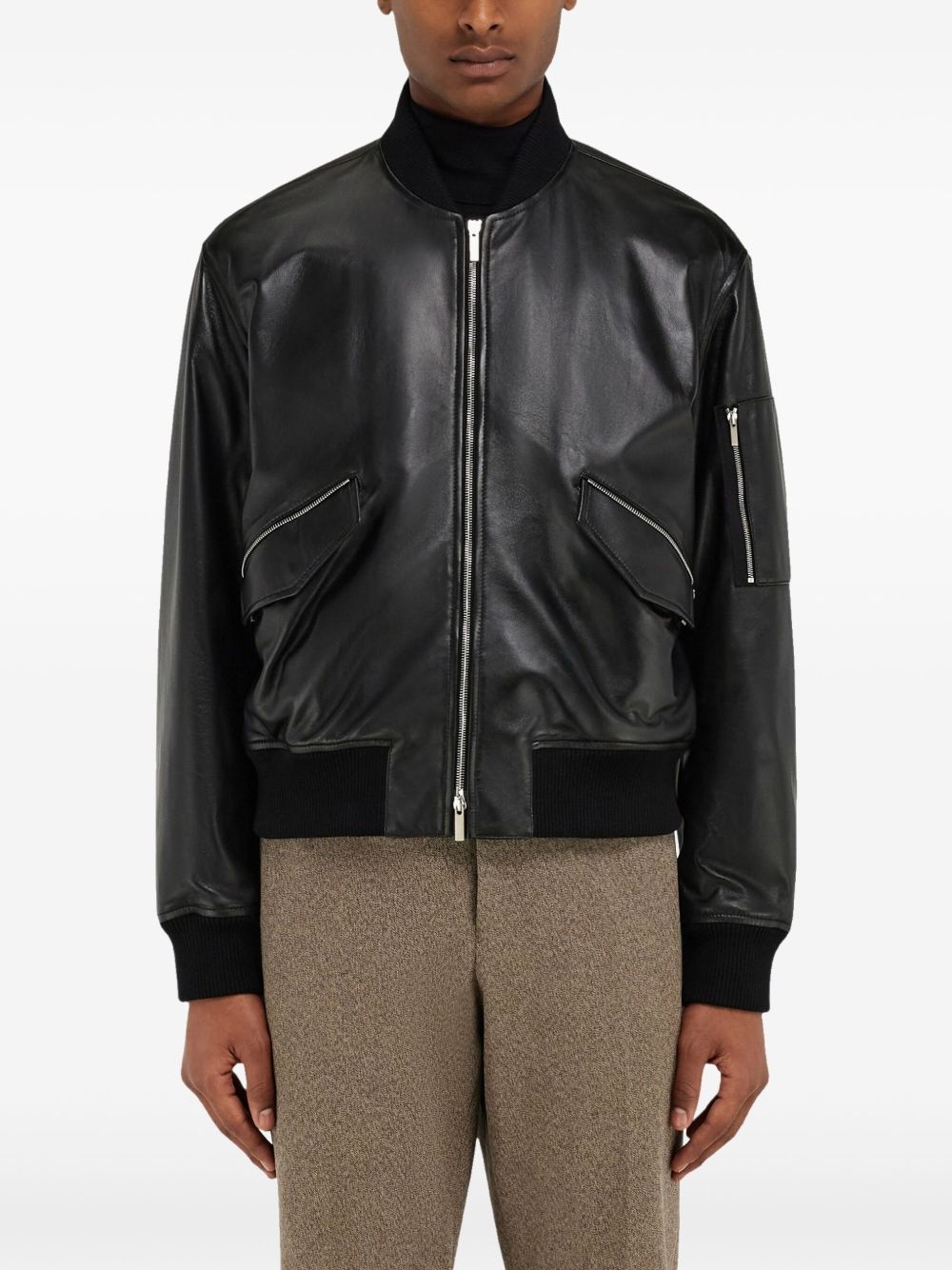 leather bomber jacket - 4