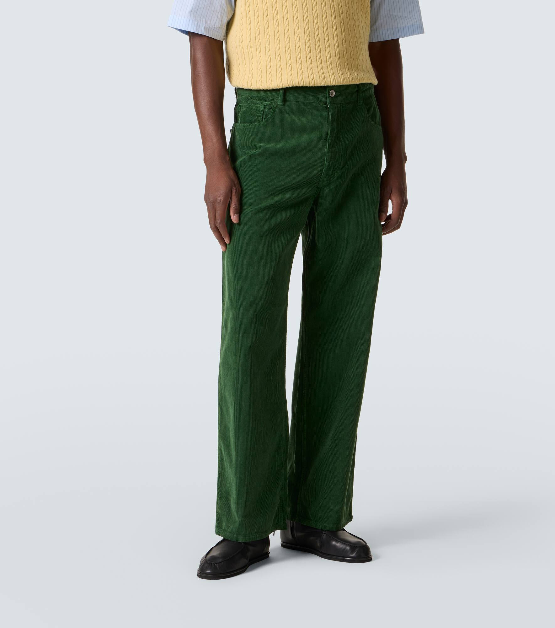 Cotton corduroy wide-leg pants - 3
