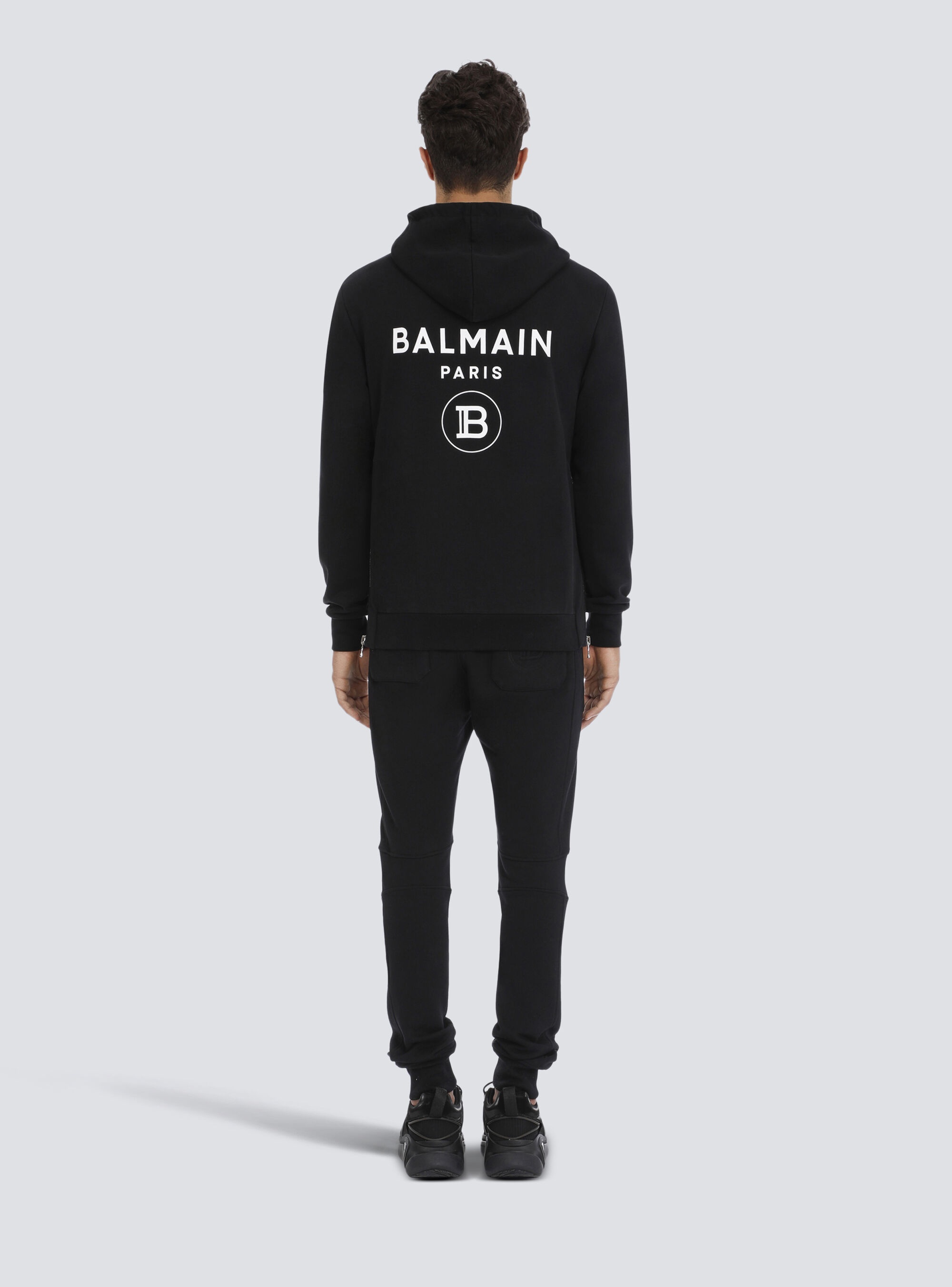 Eco-designed cotton sweatshirt with Balmain logo print - 4