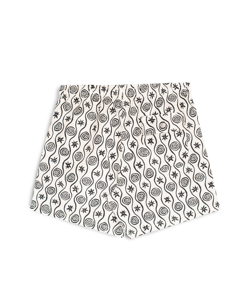 White Sunwhirl Print Swim Trunk 3