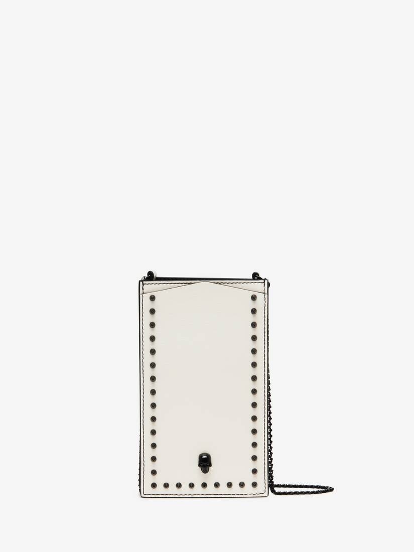 Women's Skull Phone Case With Chain in Soft Ivory - 1