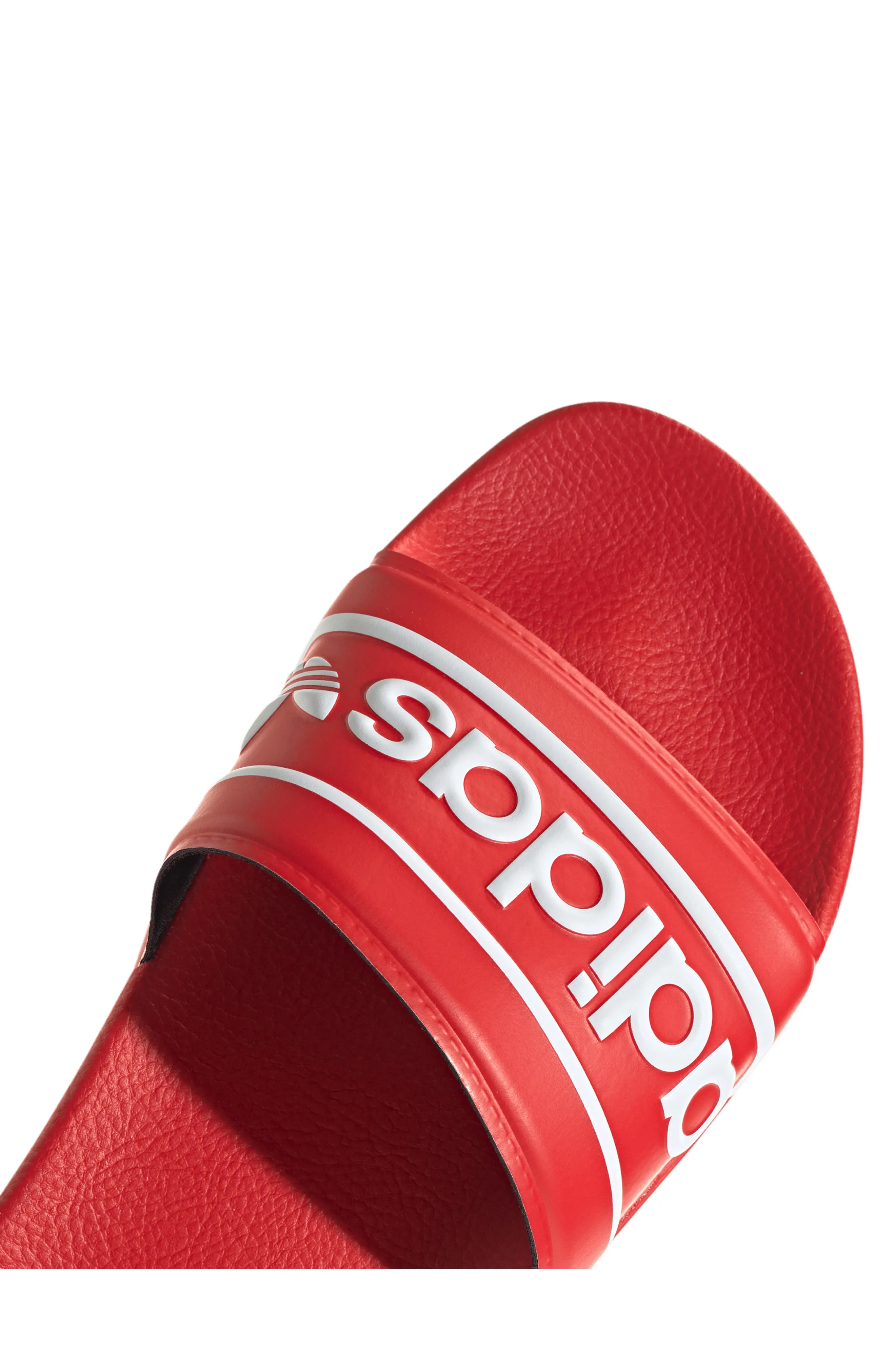 Adilette Slide Sandal in Red/Red/White - 8