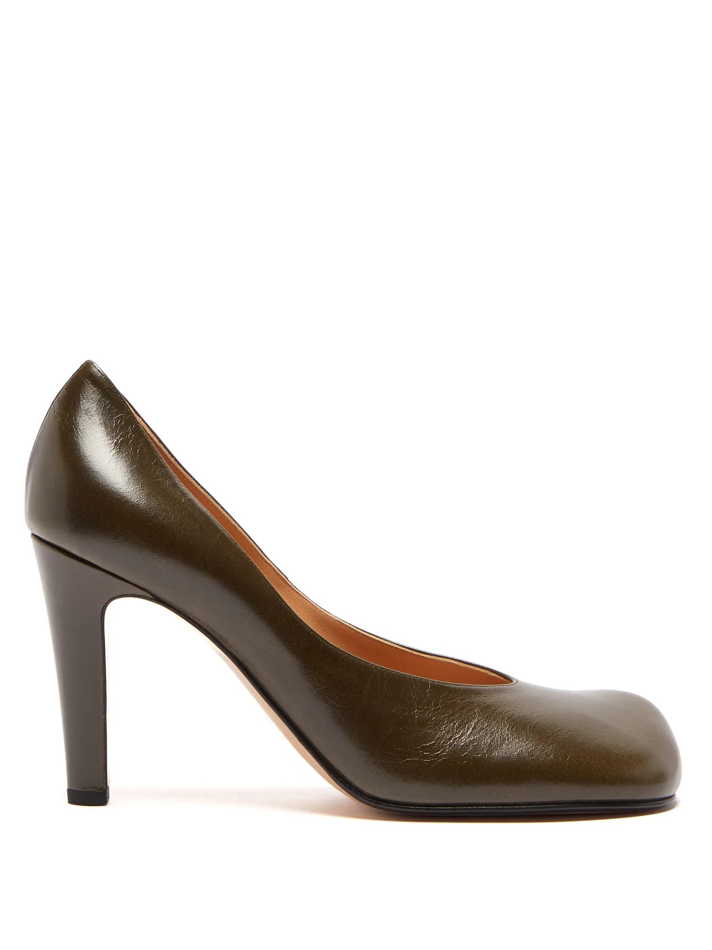 Square-toe leather pumps - 1