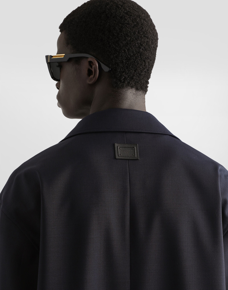 Single-breasted wool trench coat 5