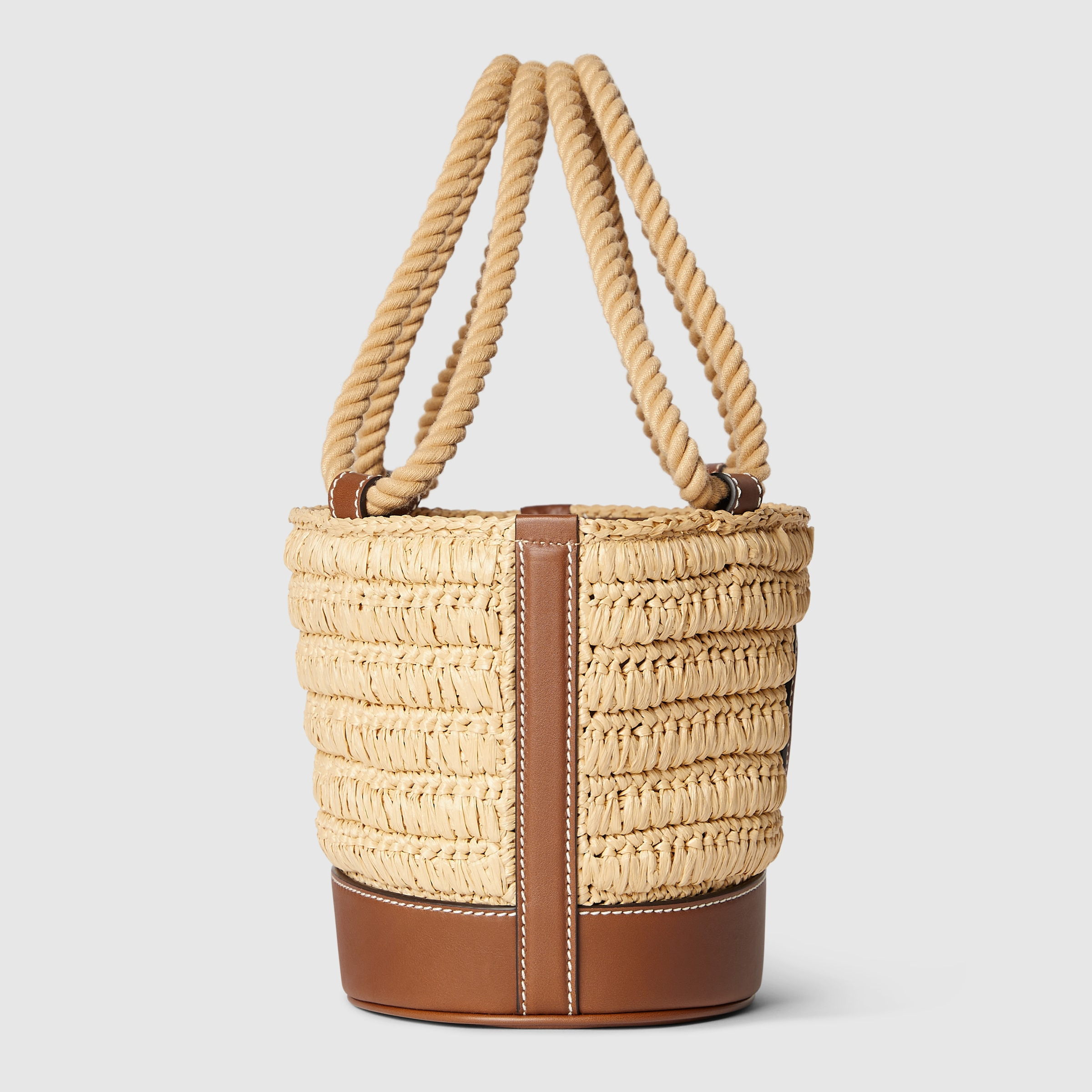 Woven mini bucket bag - 7