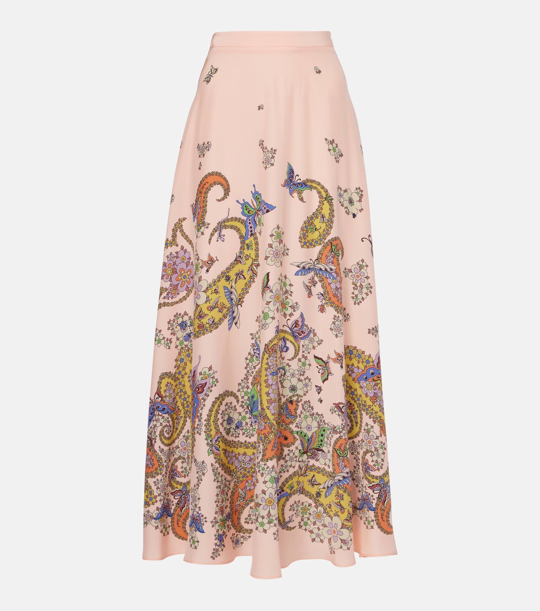 Paisley silk crêpe de chine maxi skirt - 1