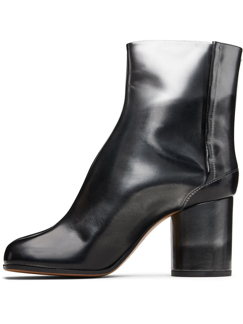 Maison Margiela Black & Silver Tabi Ankle Boots outlook
