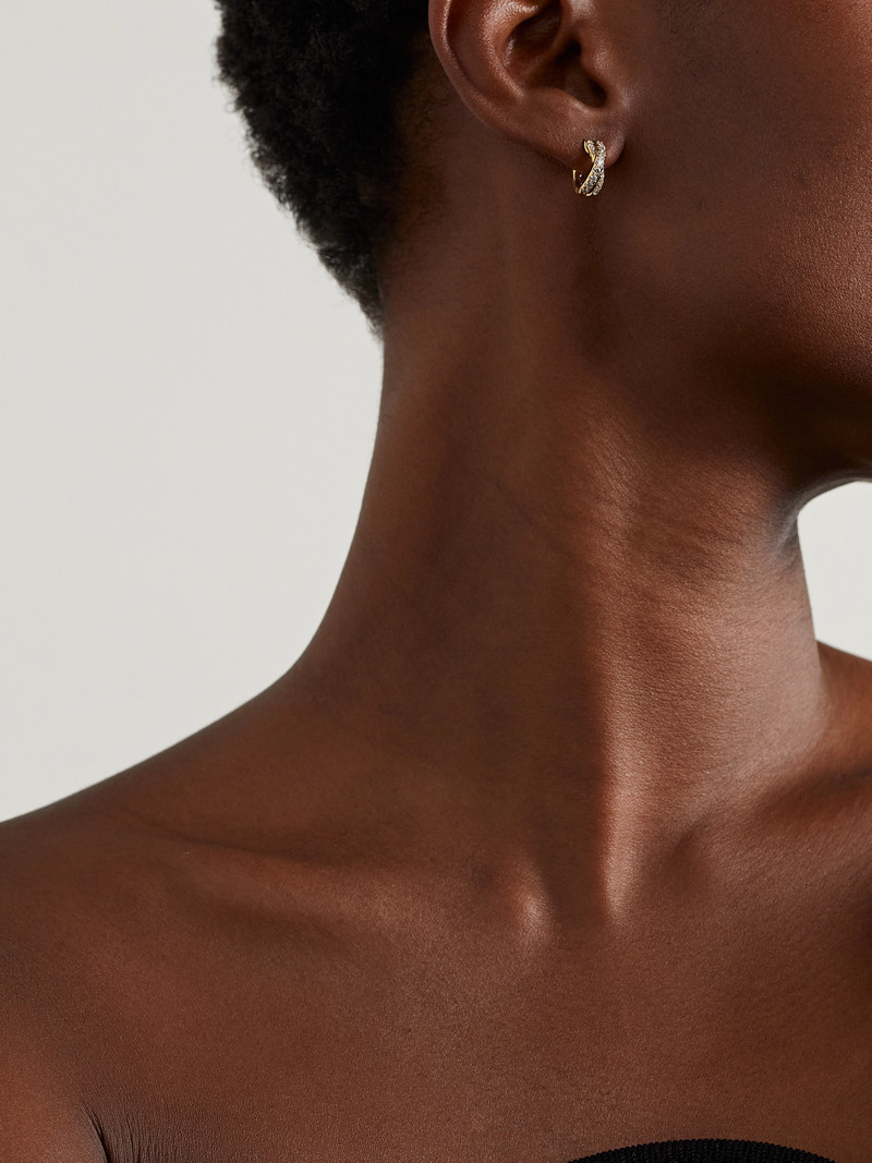DAVID YURMAN Crossover 18-karat Gold Diamond Hoop Earrings outlook